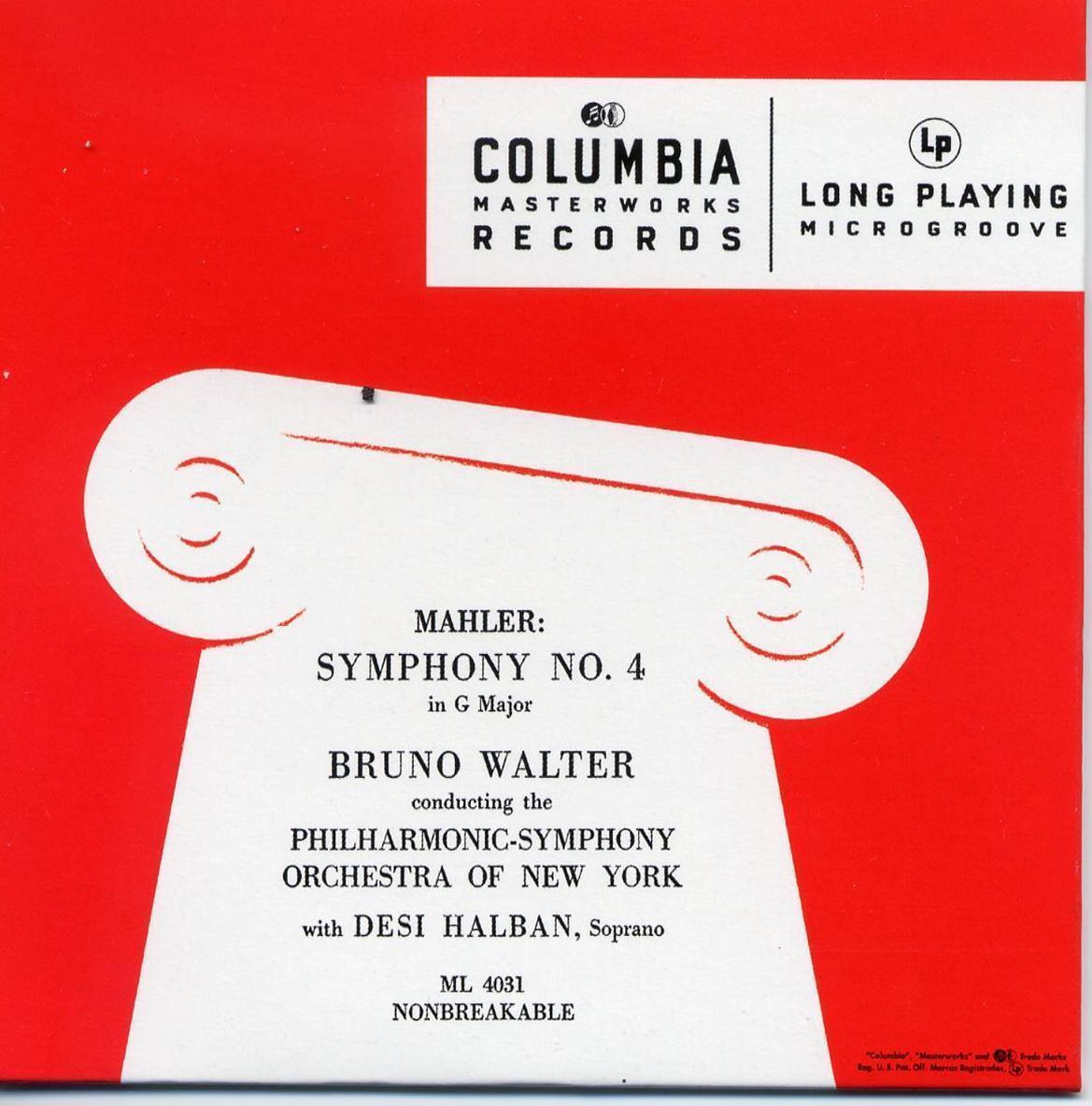 マーラー 交響曲第4番 ブルーノ・ワルター／ニューヨークフィル＋デジ